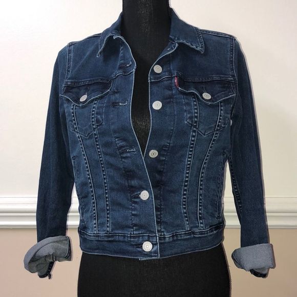 Levi’s Dark Denim Jean Jacket- Small - Picture 1 of 3